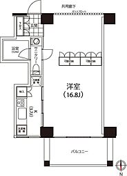 レジデンスクイズ恵比寿 1Kの間取図画像