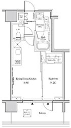 ザ・パークハビオ代々木 3階1LDKの間取り