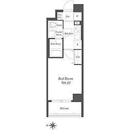 カリーノ西国分寺 5階1Kの間取り