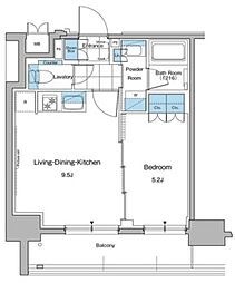 ルフォンプログレ秋葉原マークス 13階1LDKの間取り