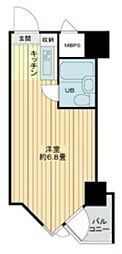 東京ベイビュウ 6階ワンルームの間取り