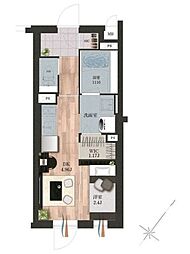 デュオメゾン渋谷松濤 4階1DKの間取り