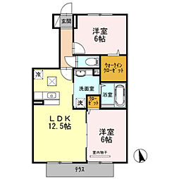 JR紀勢本線 宮前駅 徒歩28分の賃貸アパート 1階2LDKの間取り