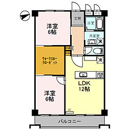 住吉建物2号館 2LDKの間取図画像