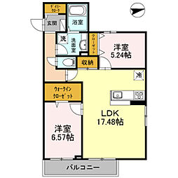 GRANDEUR大岡山 2LDKの間取図画像
