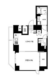 クリアルプレミア恵比寿 8階1LDKの間取り