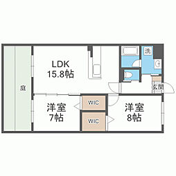 コンフォート筑紫 2LDKの間取図画像