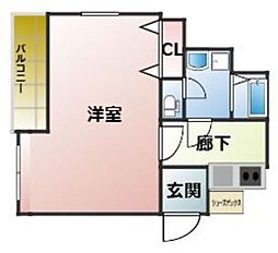 テングット城西 1Kの間取図画像