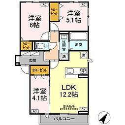 D-ROOM N 3階3LDKの間取り
