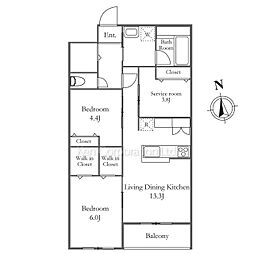 ルーエ新中野 2SLDKの間取図画像