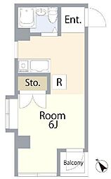 プラーズ長崎 3階ワンルームの間取り