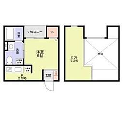 南海線 堺駅 徒歩9分の賃貸アパート 1階ワンルームの間取り