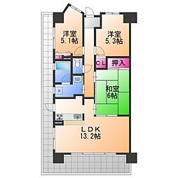サザンコートレックス和泉 3LDKの間取図画像