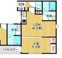 阪急伊丹線 稲野駅 徒歩6分の賃貸アパート 2階1LDKの間取り