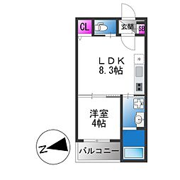サフィールロジェ大阪城公園 1LDKの間取図画像