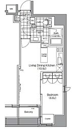 ザ・パークハビオ蔵前 1LDKの間取図画像