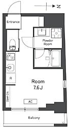 レキシントン・スクエア曙橋 8階ワンルームの間取り