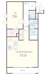 サンフライト 2階1LDKの間取り