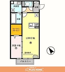 フィオーレ野崎2 1LDKの間取図画像
