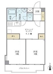 ツインアベニューA 2DKの間取図画像