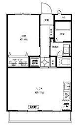 Nハイム 3階1LDKの間取り