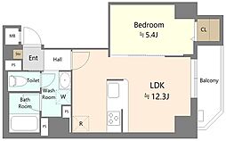 アリビス本郷三丁目 3階1LDKの間取り