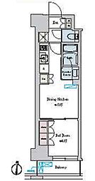 Brillia ist池尻大橋 2階1DKの間取り