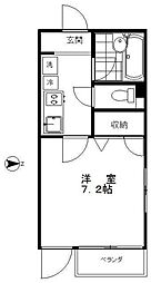リシェ西大井 ワンルームの間取図画像