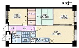 パティオ北加賀屋北棟 3LDKの間取図画像