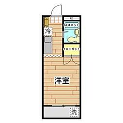 アレイフラッツ大舘3 1Kの間取図画像