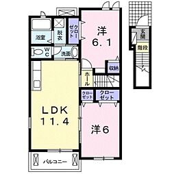 パミドーリIII 2階2LDKの間取り