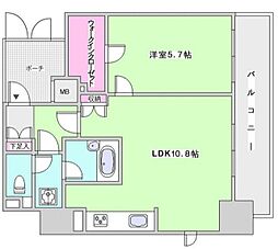 エステムプラザ品川駅前5thAVENUE 1LDKの間取図画像