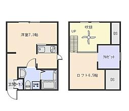 草加市高砂1丁目アパート ワンルームの間取図画像
