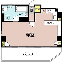 マリンハイツ ワンルームの間取図画像