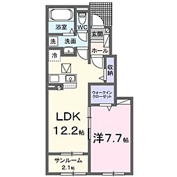 ＭｉｎｉｃｏI 1階1LDKの間取り
