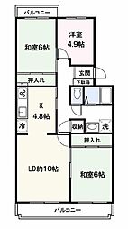 コープ野村厚木愛甲2号棟 3LDKの間取図画像