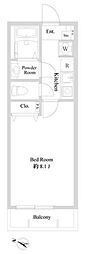 ブランミュール西馬込3 1Kの間取図画像