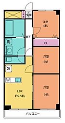 初台中央マンション 8階3LDKの間取り