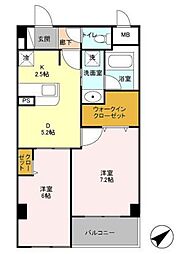 フォレンツタワー文京千石 2DKの間取図画像