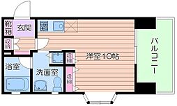 Aden江戸堀 ワンルームの間取図画像