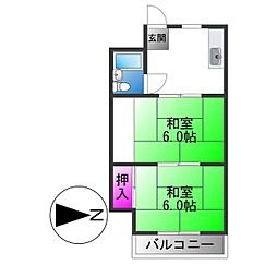 ウエストヒルズ平野 2Kの間取図画像