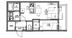 KEIAI RESIDENCE 大和田 2階1LDKの間取り