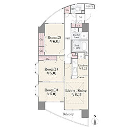メゾン・シャルム 7階3LDKの間取り