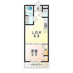 フジパレス和泉中央2番館 1LDKの間取図画像
