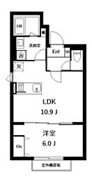 ラドゥセール杉並和田 1LDKの間取図画像