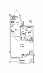 カーサスプレンディッド小石川 3階1Kの間取り