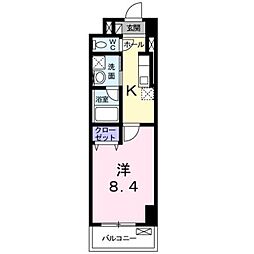 スカイブルーレジデンス横浜 1Kの間取図画像