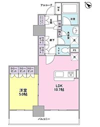 LaSante五反田 3階1LDKの間取り