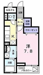 SUNNY SIDE 3階1Kの間取り