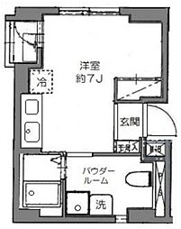 Petit maison 住吉 地下1階ワンルームの間取り